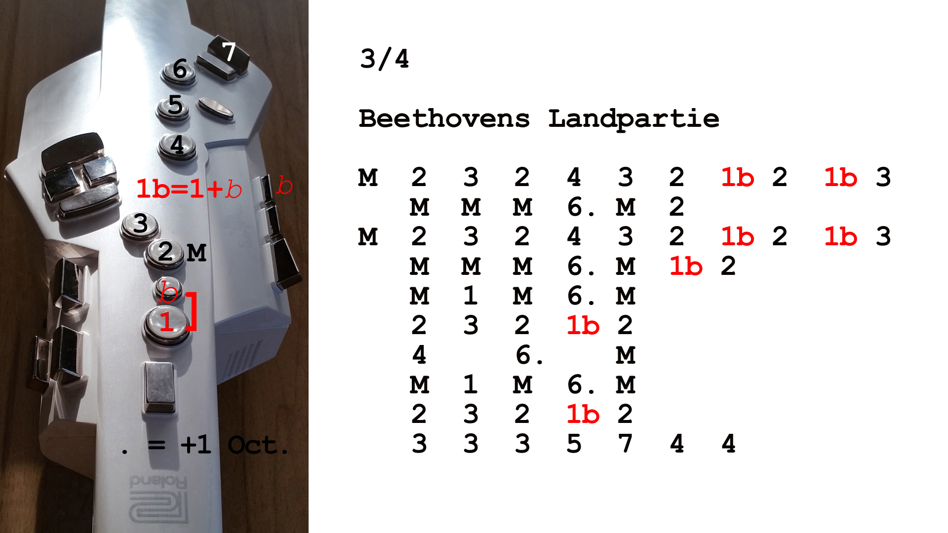Aerophone spielen lernen nach Zahlen: Beethovens Landpartie