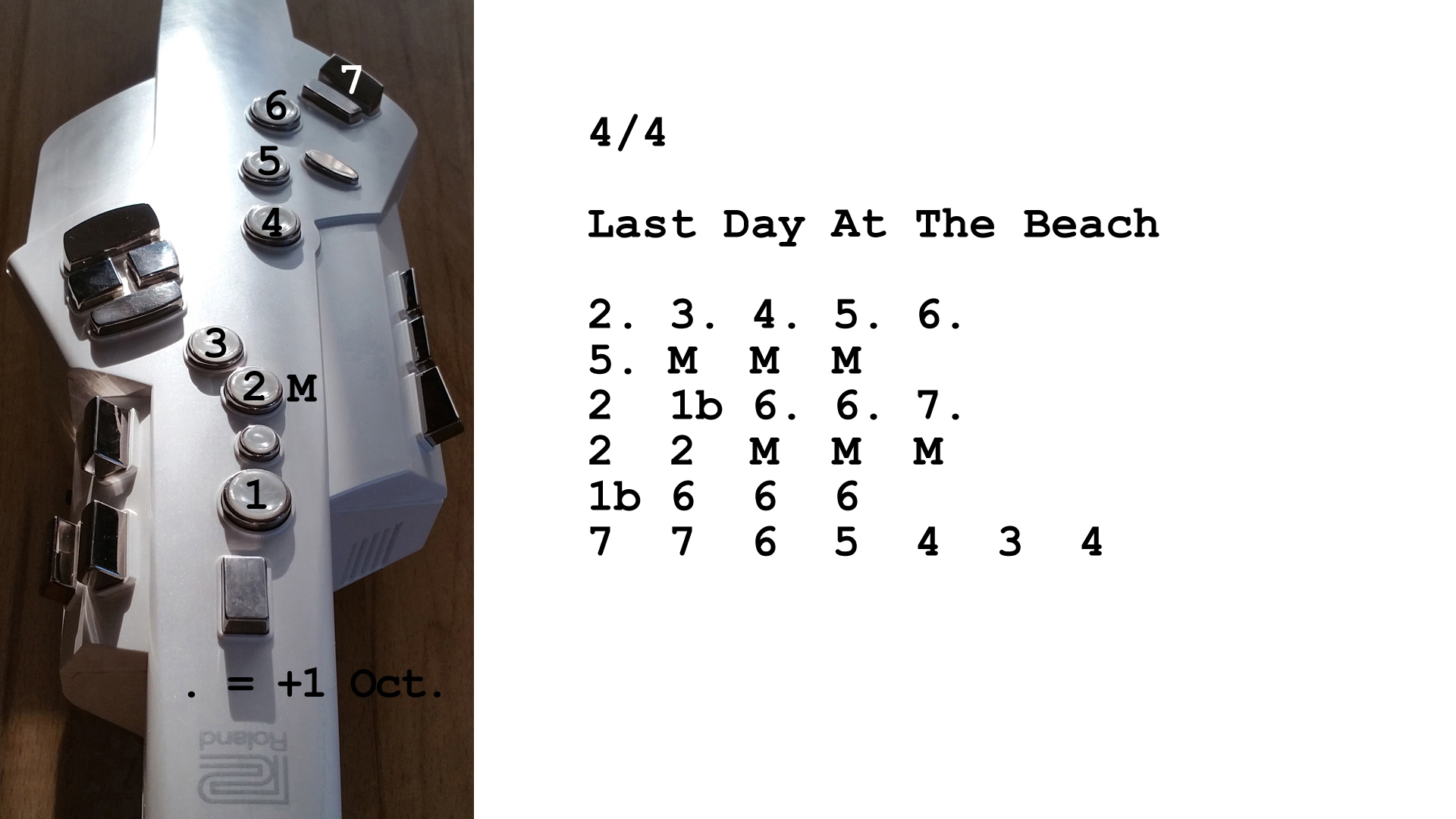 Aerophone spielen lernen nach Zahlen: Last Day At The Beach